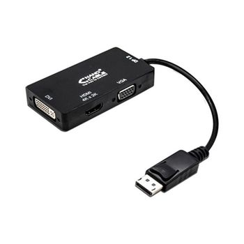 Adaptador Displayport A Vga/dvi/hdmi 3 En 1 Nanocable 10.16.3301-bk Negro