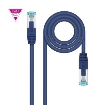 Cable De Red Latiguillo Cat.7 600mhz Lszh Sftp Pimf Awg26, Azul, 25 Cm