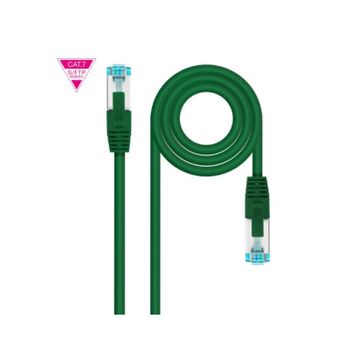 Cable De Red Latiguillo 600mhz Lszh Sftp Pimf Cat7 Awg26 0.30 M Verde Nanocable