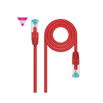 Cable De Red Latiguillo 600mhz Lszh Sftp Pimf Cat7 Awg26 0.30 M Rojo Nanocable