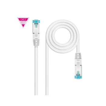 Cable De Red Latiguillo 600mhz Lszh Sftp Pimf Cat7 Awg26 0.30 M Blanco Nanocable