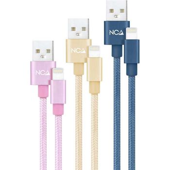 3 Cables Compatibles Con Los Productos De Apple Mallados En 3 Colores