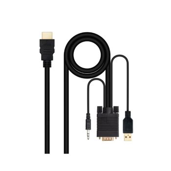 Conversor Hdmi A Vga + Audio + Usb 1.8 M Negro Nanocable