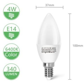 Aigostar Bombilla Led A5 C37 6w 6400k