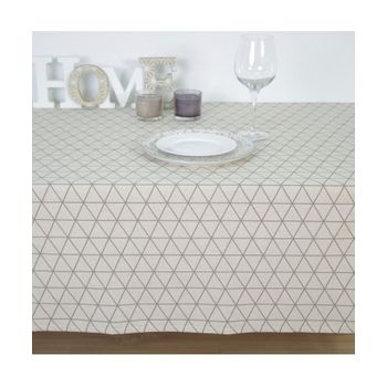 Mantel Antimanchas Lino Triangle Ceniza - Manteleria - 140cm X 200cm