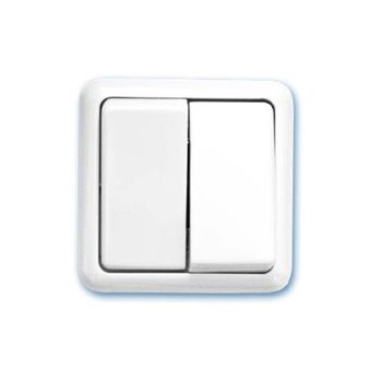 Doble Conmutador Superficie Blanco 65x65mm 10a250v Gsc