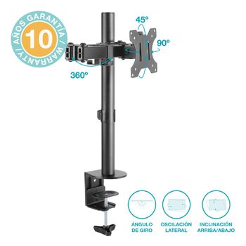 Hama - Soporte Monitor de 13 a 32 con 1 Brazo (VESA 75x75-100x100,  Inclinación +45°/-45°, Giro 180°, hasta 10kg, Ajustable en