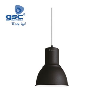 Lampara Colgante Faro Metal Garsaco Import E27 1m 100x100x20 Mm Negro