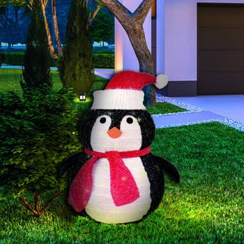 Pingüino Plegable Led 60cm 8 Funciones Luz Cálida