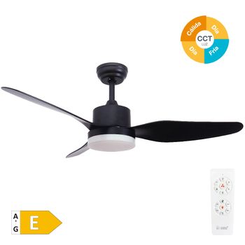 Ventilador De Techo De 3 Aspas Con Luz Ø116cm Negro