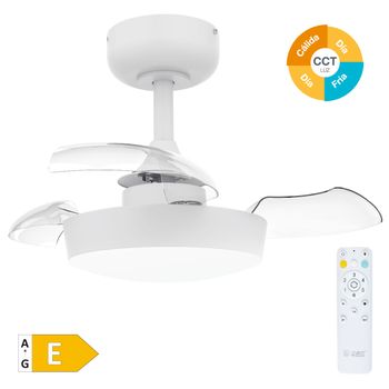 Ventilador Techo De Aspas Retráctiles Blanco Ø051cm