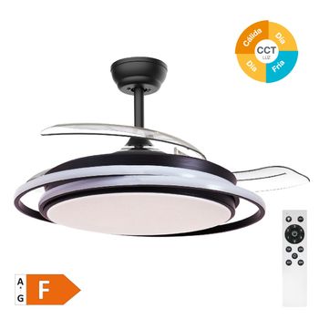 Ventilador De Techo Con Luz De Aspas Retráctiles Ø107cm Negro