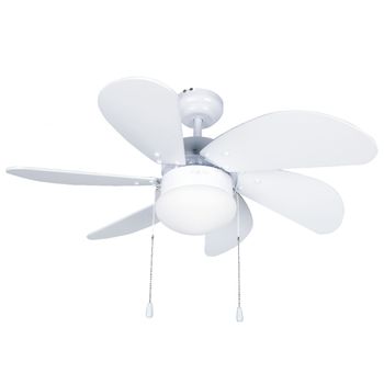 Ventilador 6 Aspas De Techo Con Luz Ø82cm Color Blanco