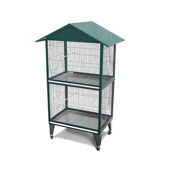 Gallinero Con Caja Nido De Madera De Pino 196x76x97cm-pawhut. Gris