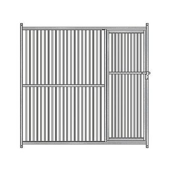 Panel Frontal Para Perrera Galvanizada Con Barras A 5 Cm