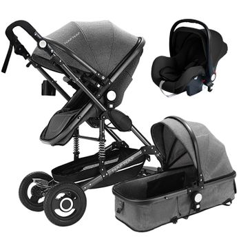 Trio Carro De Bebe 739bh Gris