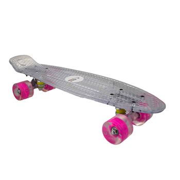Monopatín Skateboard 4 Ruedas Tabla Skate Con Rodamientos Color Blanco