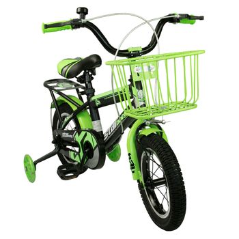 Bicicleta Infantil Para Niñas-niños 3 A 4 Años 12 Pulgadas Color Verde