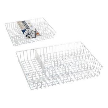 Organizador Para Cubiertos Confortime Metal Blanco (36 X 26 X 4,5 Cm)