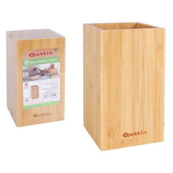 Bote Para Utensilios De Cocina Quttin Bambú Natural (10,5 X 10,5 X 18 Cm)