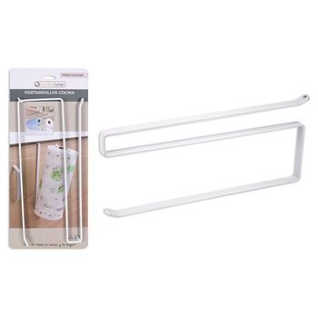 Portarrollo De Papel De Cocina Confortime Metal Blanco (26 X 10 X 1,3 Cm)