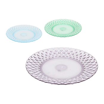 Set 4 Platos Llanos de Gres 26,5 cm CARREFOUR HOME - Gris