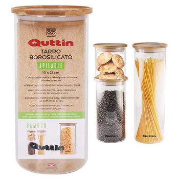 BOTE CRISTAL 880ML TAPA BAMBU