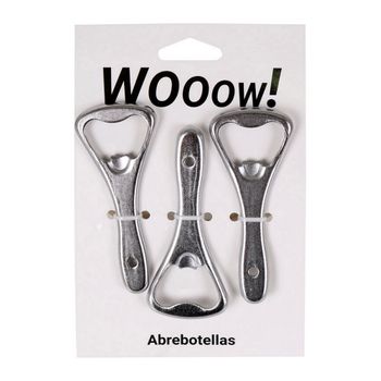 Abrebotellas Wooow Plateado (9 X 3,5 Cm) (3 Pcs)