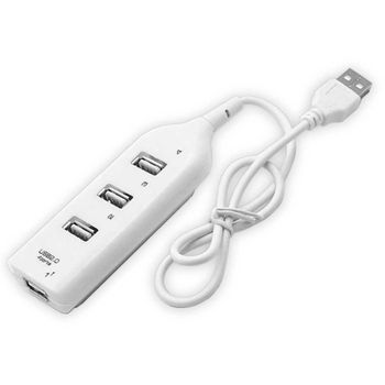 Ociodual Ladrón Multipuerto Blanco Adaptador Hub De 4 Puertos Usb 2.0 Extensor Splitter Para Pc