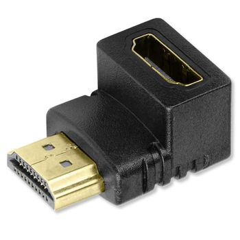 Ociodual Codo Adaptador Compatible Con Hdmi 1.4 Negro Ángulo De 90 Grados Video 3d Xhd 4k