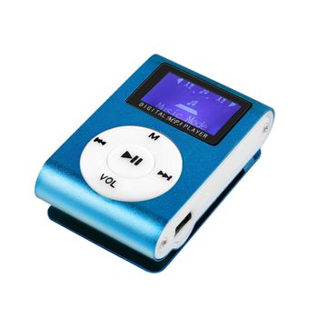 Ociodual Reproductor Mp3 Con Clip Pantalla Lcd Soporta Tarjeta Micro Sd Azul Lector De Música