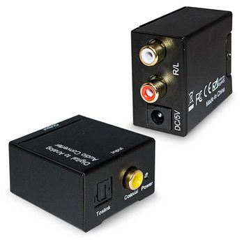 Conversor de audio analógico a digital con 2xRCA a toslink y coaxial -  Cablematic