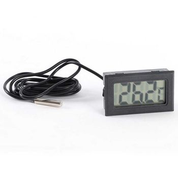 Ociodual Termometro Digital Con Sonda Externa De Temperatura Lcd Para Acuario Congelador Negro