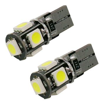 Ociodual 2 Bombillas De Coche 5 Led Smd 5050 T10 W5w Blanco Efecto Xenon 12v Luz Posicion