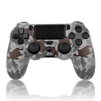 Funda De Silicona Compatible Con Mando Ps4/slim/pro Camuflaje Gris Carcasa Anti Caídas Golpes Ociodual