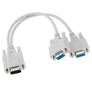 Ociodual Cable Duplicador Adaptador De Imagen Svga Hdb15 De Macho A 2 Vga Hembra Divisor Splitter