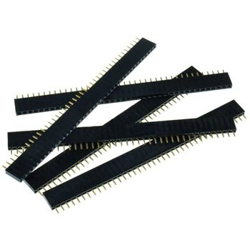 Ociodual 5x Fila 1x40 Pines Header Hembra 2,54mm Female Para Soldar Raspberry Robotica Pcb