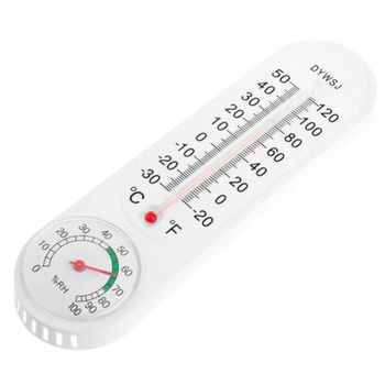 Ociodual Termometro Higrometro Analógico De Plástico, Color Blanco, Temperatura En ºc/ºf