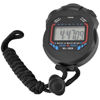 Ociodual Cronometro Digital Deportivo Xl-013, Negro, Con Correa, Pantalla Lcd, Luz, Hora, Alarma