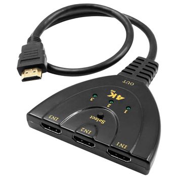 Cable Duplicador HDTV Splitter Ladron Dos Salidas a TV Longitud de 24 cm  Negro