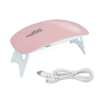 Ociodual Lampara Secador De Uñas 6w Led Uv Bombillas Luz Ultravioleta Para Manos Y Pies Rosa