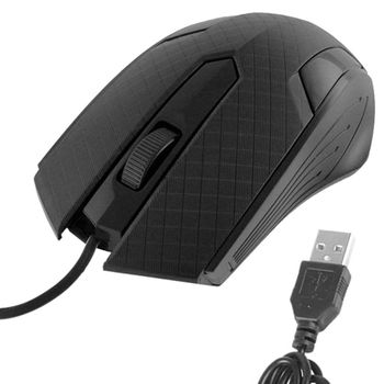 Ociodual Raton Optico Usb Con Cable Mouse Gaming Ergonomico Para Ordenador Rombos Negros