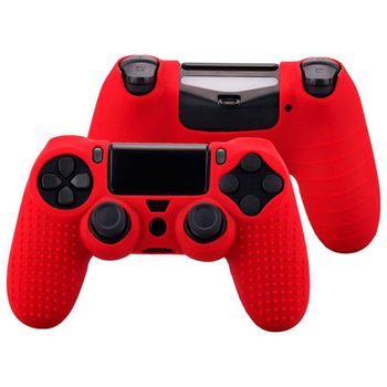 Funda De Silicona Compatible Con Mando Ps4/slim/pro Rojo Carcasa Anti Caídas Golpes Ociodual