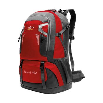 Ociodual Mochila Roja 40 Litros Impermeable Con Cierres Correas De Seguridad Senderismo Trekking