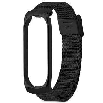 Correa Metálica Compatible Con Xiaomi Mi Smart Band 3 4 Negra Pulsera De Repuesto Acero Inoxidable Ociodual