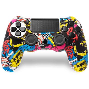 Funda De Silicona Compatible Con Mando Ps4/slim/pro Skull Graffiti Carcasa Anti Caídas Golpes Ociodual