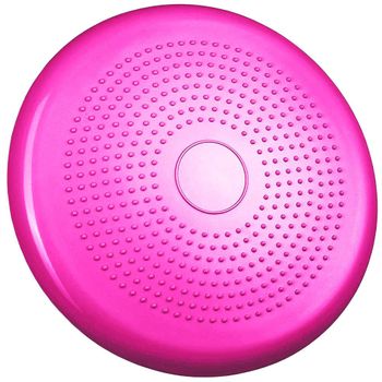 Ociodual Cojín Hinchable Rosa Disco Con Bomba Goma Pvc Para Fitness Yoga Pilates Coordinación