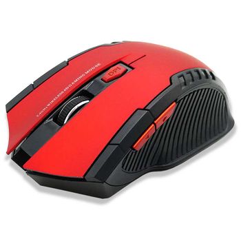 Ociodual Ratón Inalámbrico Gf2428 Rojo Gaming Óptico 1600 Dpi 6 Botones Con Receptor Usb 2.0