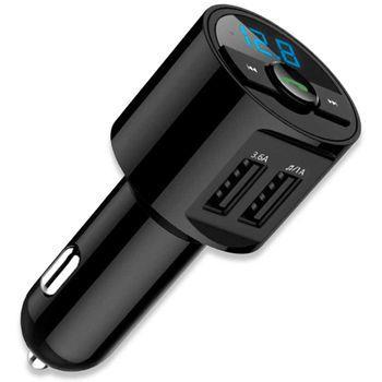 Transmisor Bluetooth Para Mechero Bt28 Negro Con 2 Puertos Usb Para Coche, Lector U Disk Y Mp3 Ociodual