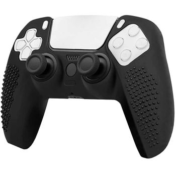 Funda De Silicona Compatible Con Mando Ps5 Negra. Carcasa Anti Caídas Golpes Y Arañazos Ociodual